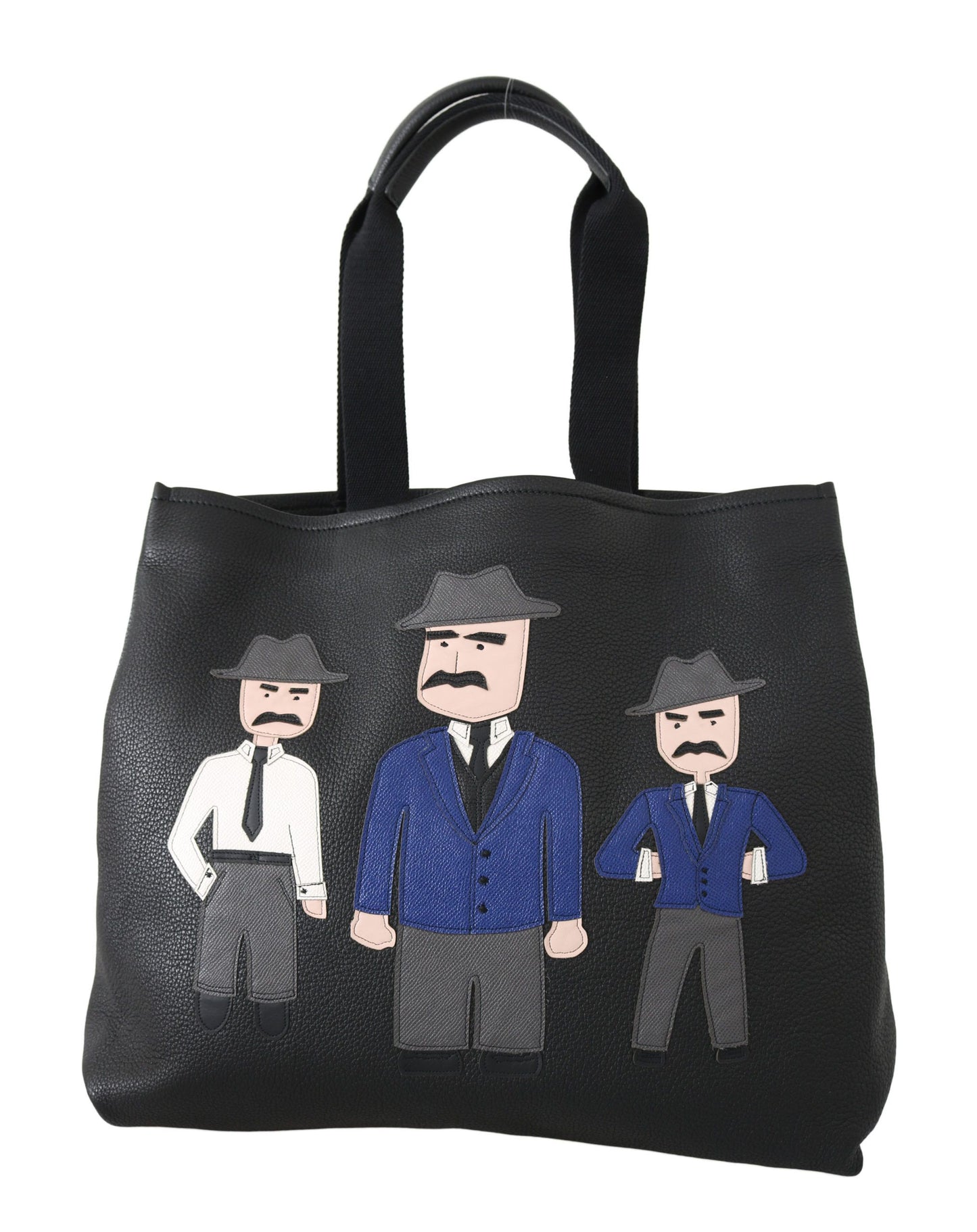 Elegante bolso de mano de cuero negro para hombre