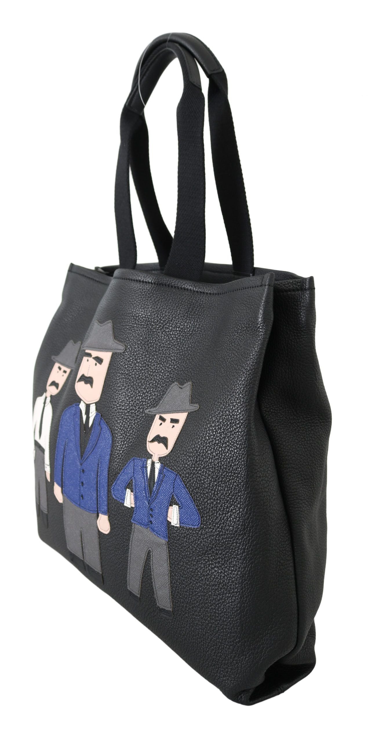 Elegante bolso de mano de cuero negro para hombre