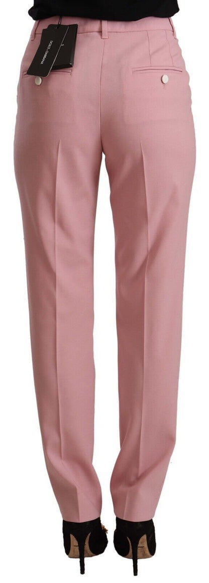 Elegante pantalón rosa de cintura alta