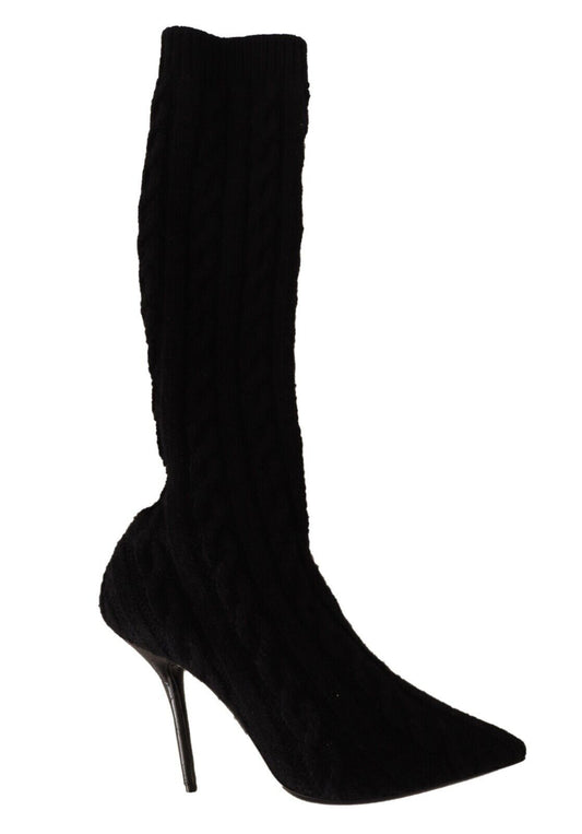 Elegantes botas calcetín elásticas en negro