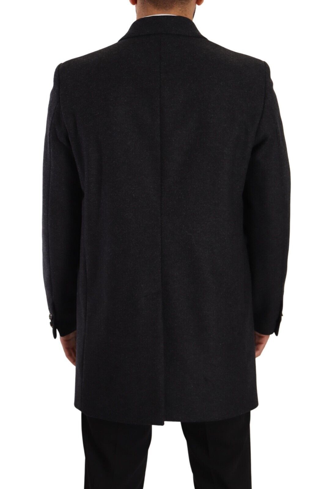 Elegant Dark Grey Woolen Overcoat