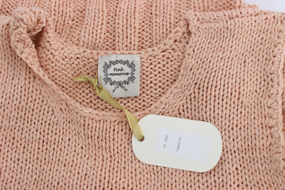 Elegant Pink Knitted Sleeveless Vest Sweater