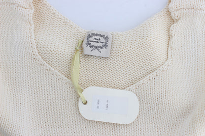 Beige Sleeveless Knit Vest Sweater