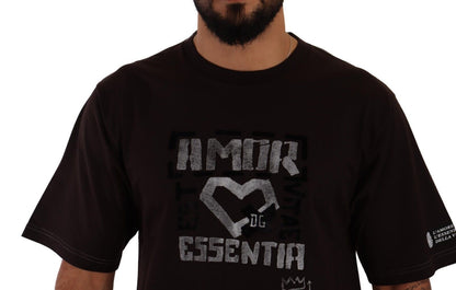 Elegante camiseta de cuello redondo L'Amore en color burdeos