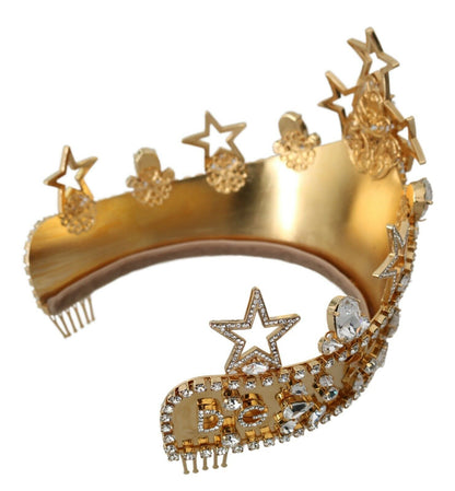 Regal Crystal Diadem Gold Tiara