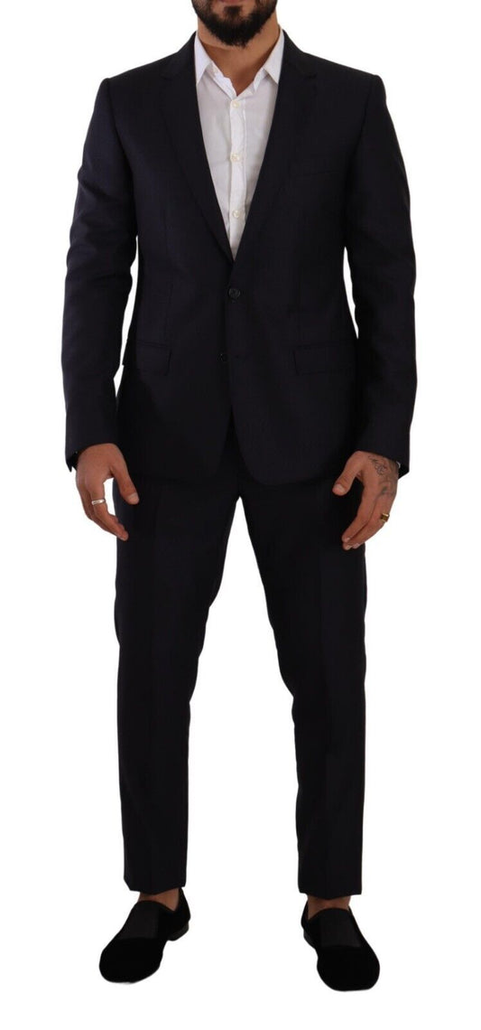 Elegante Traje Slim Fit Lana Seda Cachemira Hombre