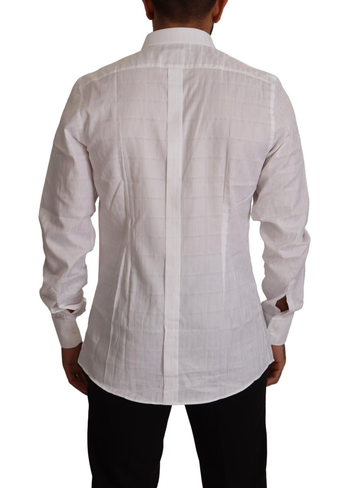 Camisa elegante de algodón blanca de corte ajustado