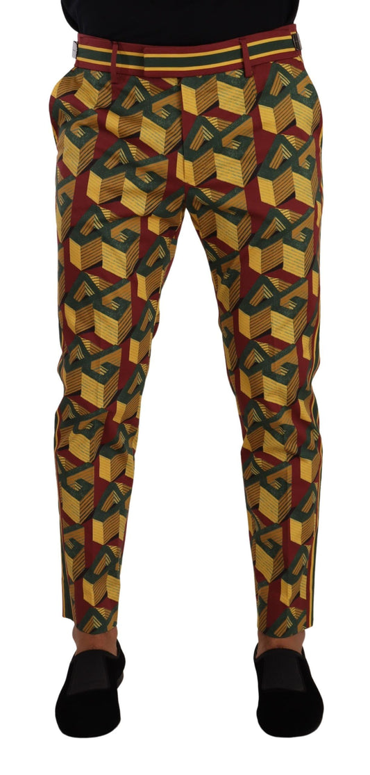 Pantalones elegantes de corte cónico multicolor para hombre