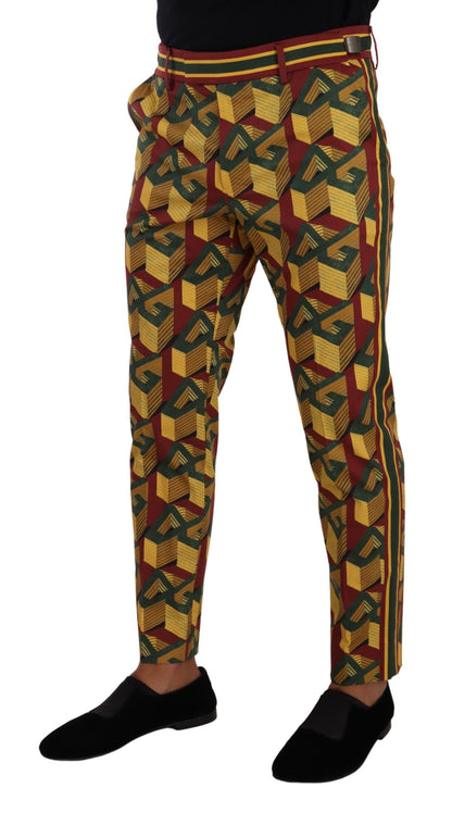 Pantalones elegantes de corte cónico multicolor para hombre