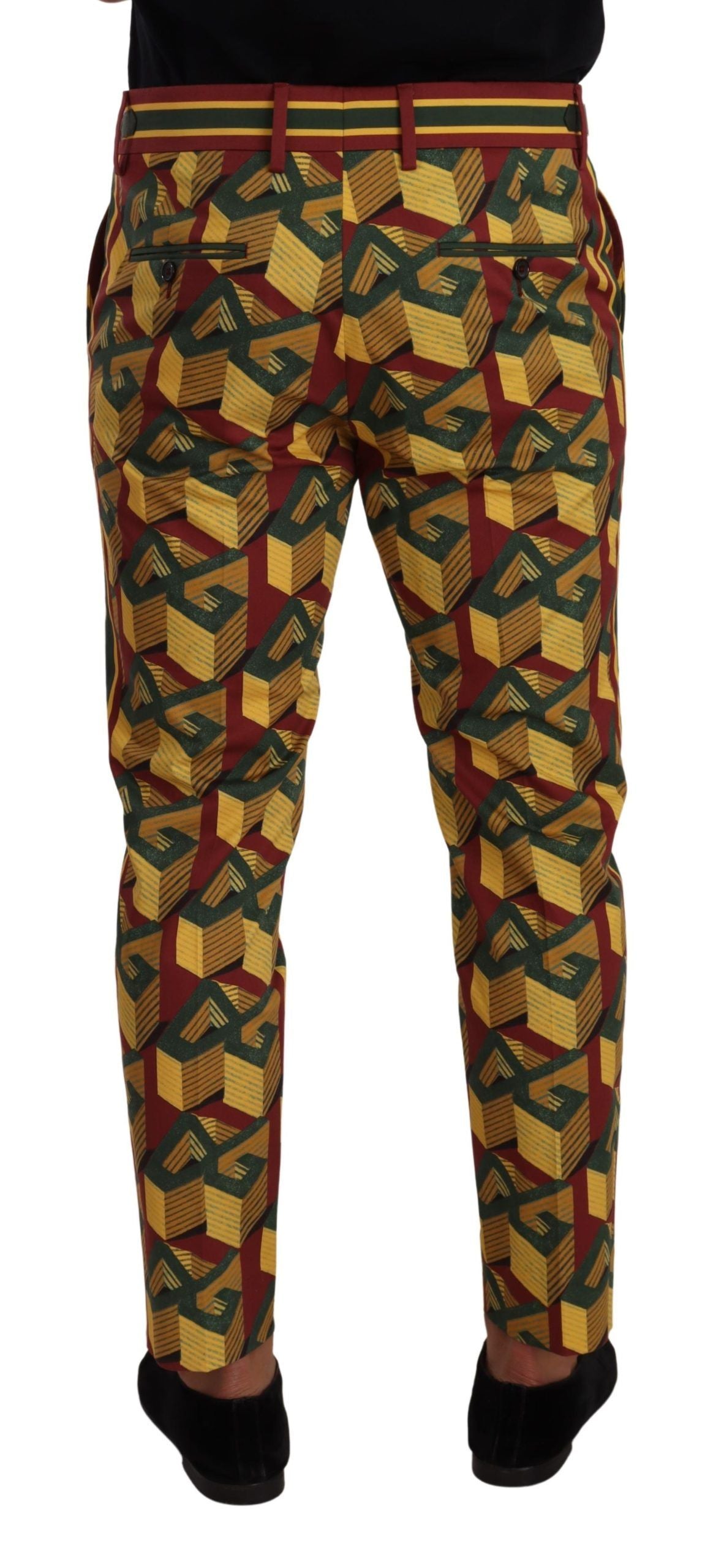 Pantalones elegantes de corte cónico multicolor para hombre