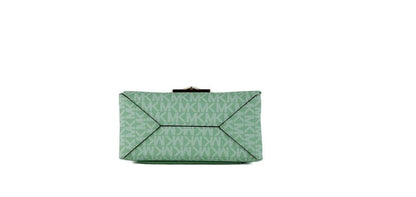 Bolso bandolera convertible con solapa de PVC de color verde mar pequeño de Cece Signature