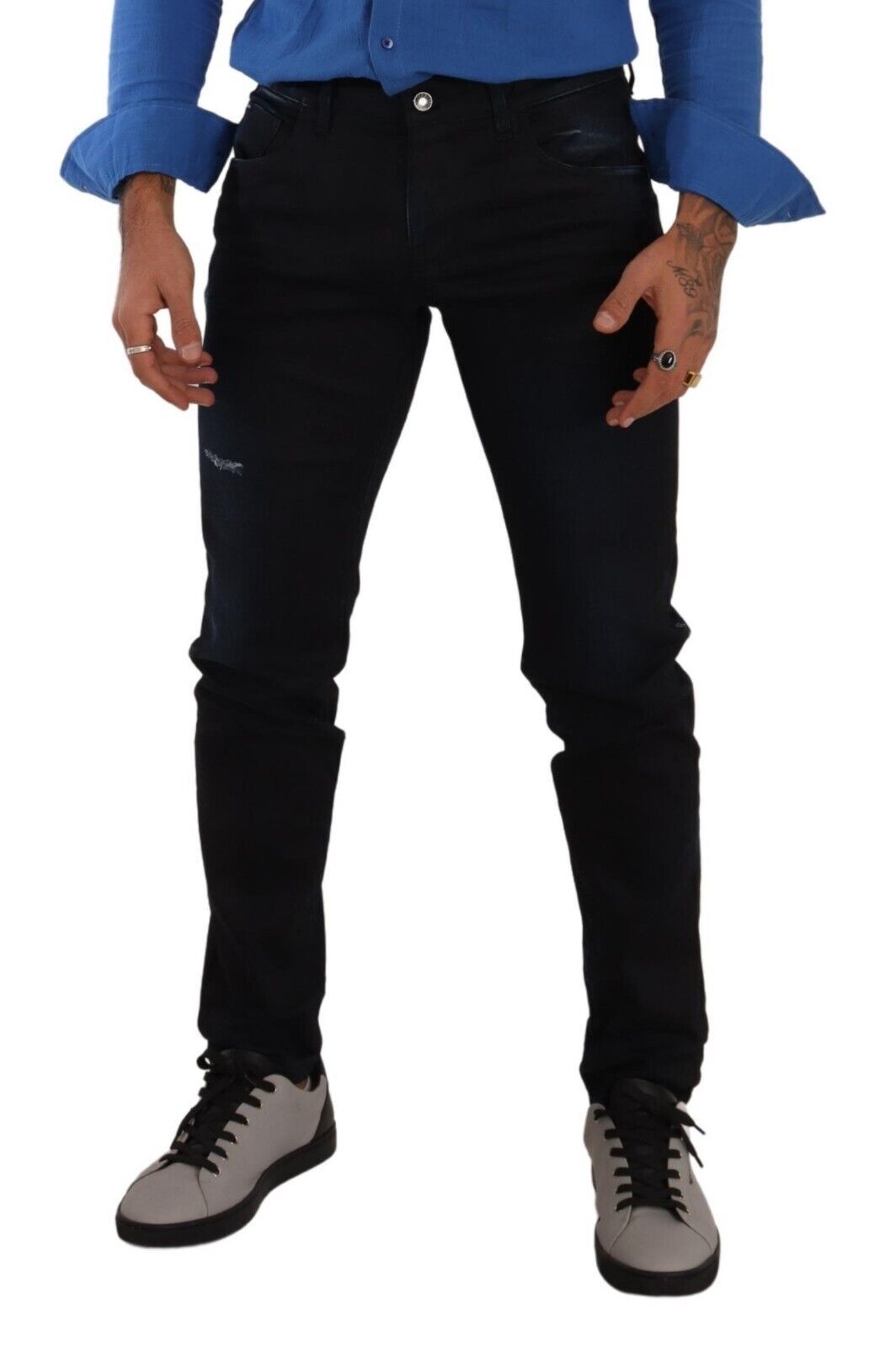 Elegant Slim Fit Skinny Jeans in Dark Blue