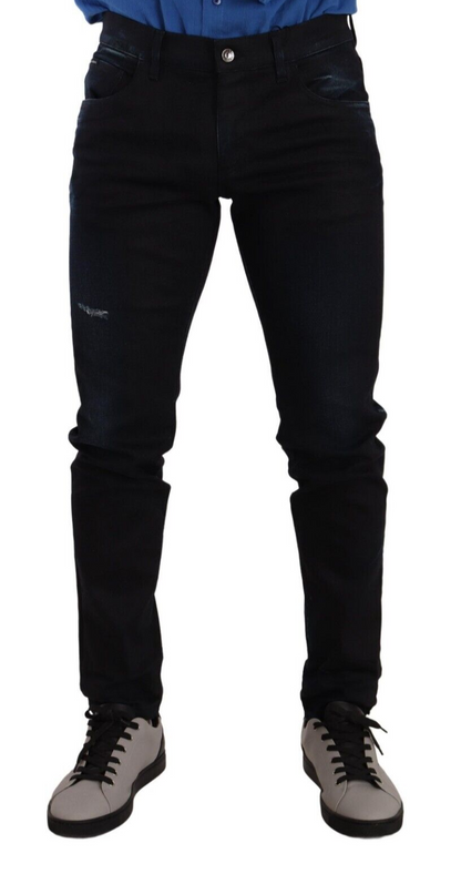 Elegant Slim Fit Skinny Jeans in Dark Blue