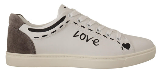 Elegantes zapatillas casual de piel blanca