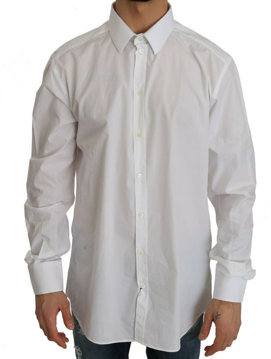 Camisa formal blanca de corte entallado exclusiva