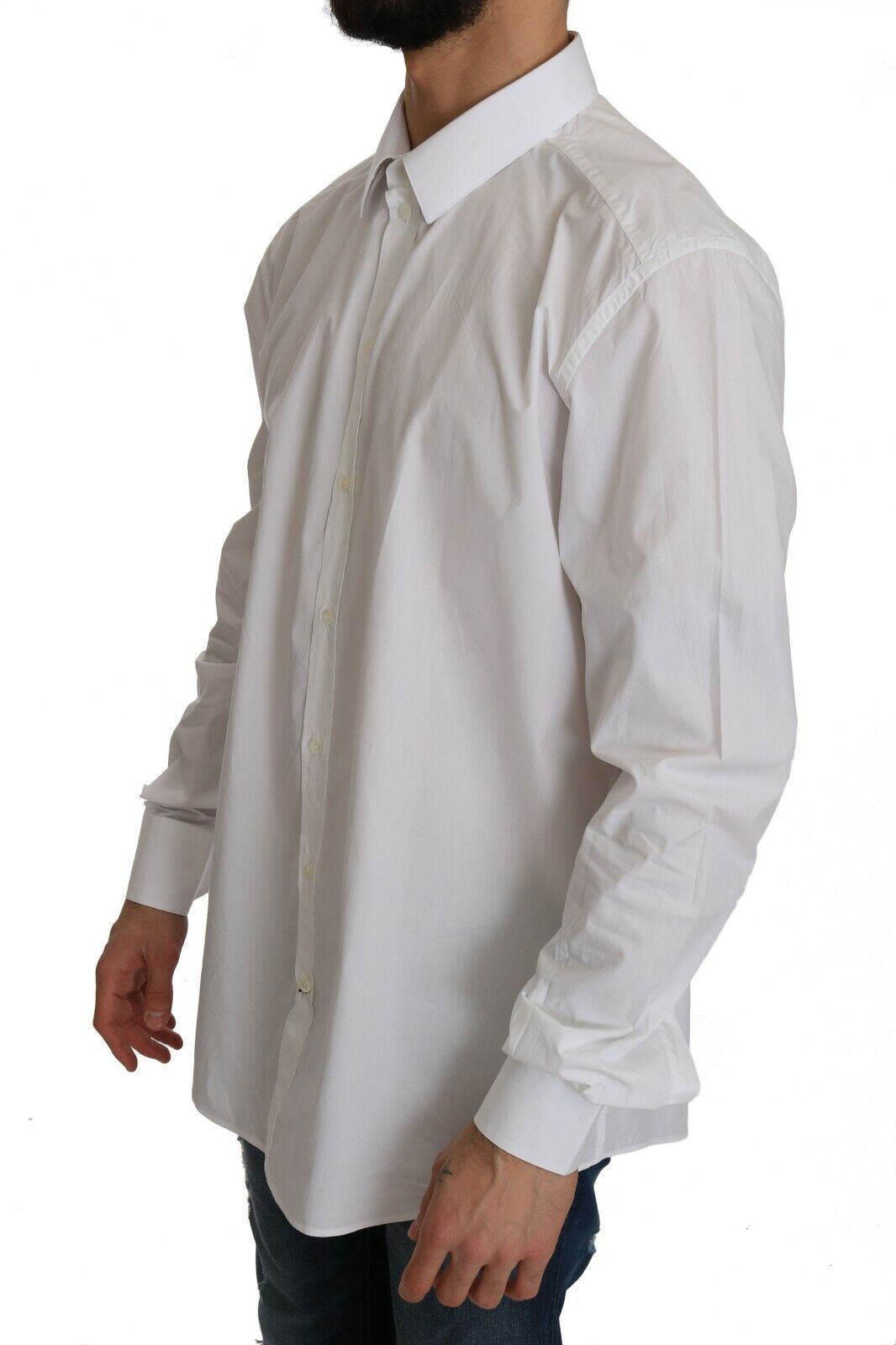 Camisa formal blanca de corte entallado exclusiva