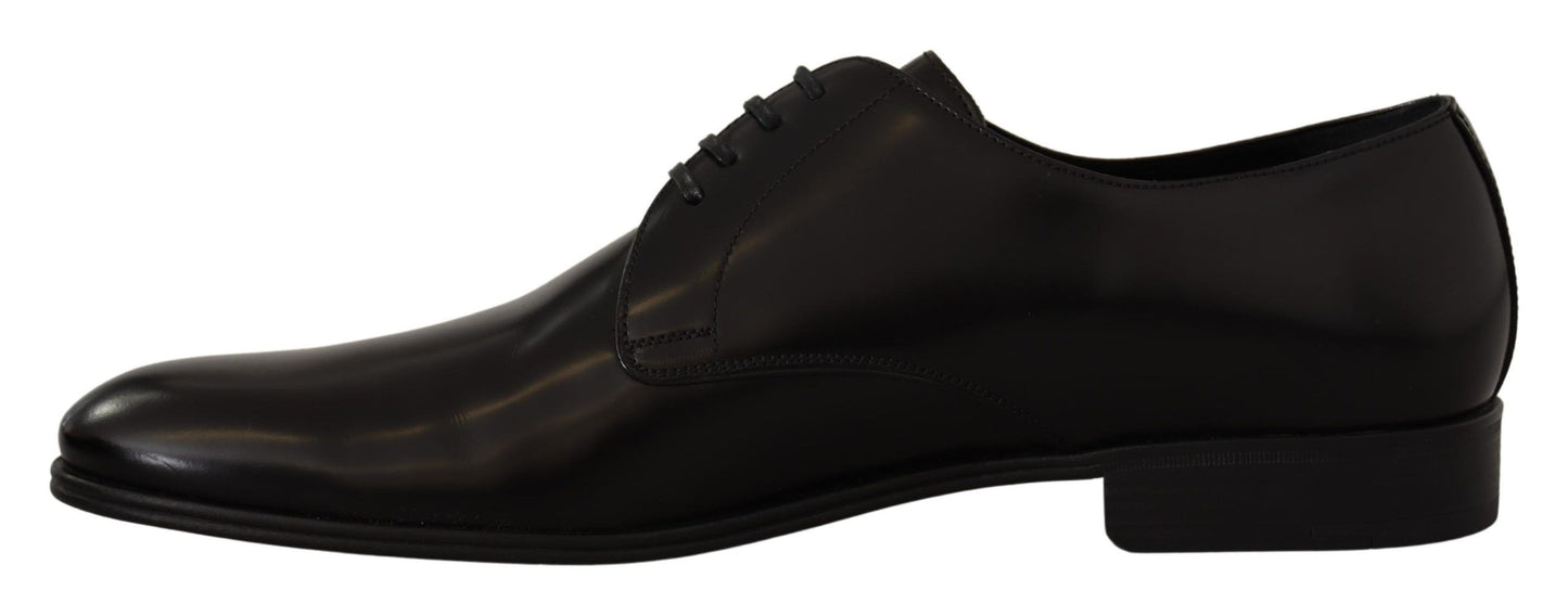 Elegant Black Leather Derby Shoes