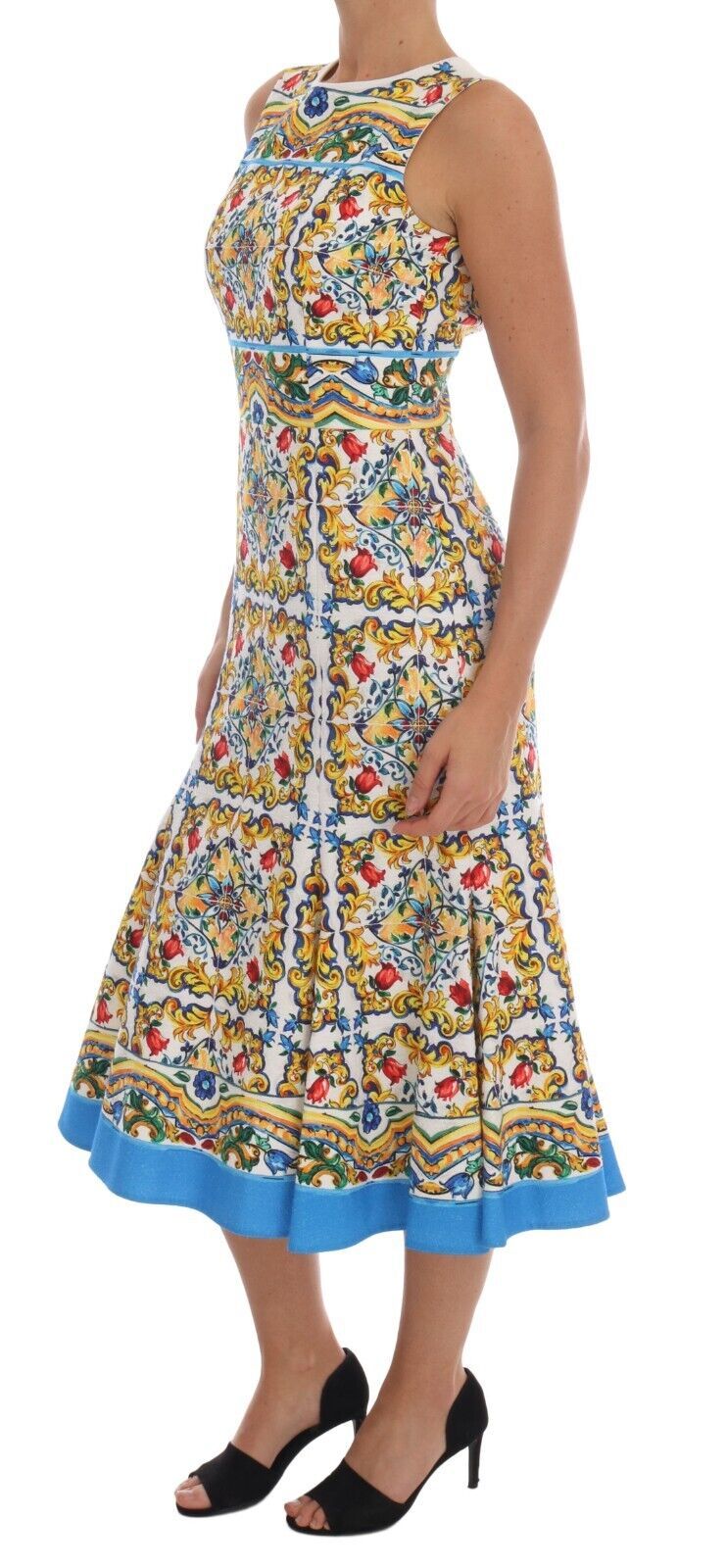 Vestido tubo midi con estampado mayólico