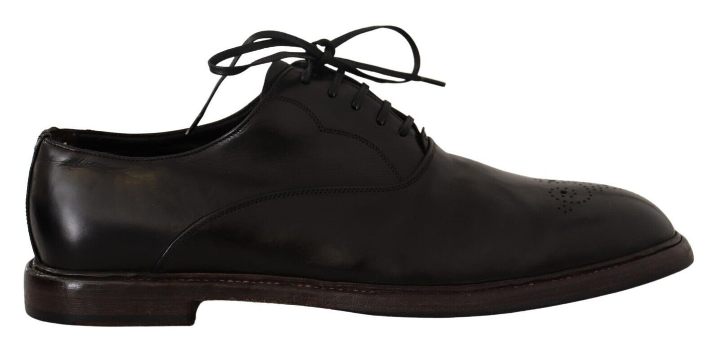 Zapatos formales Derby de cuero negro elegantes