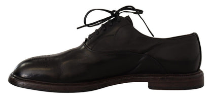 Zapatos formales Derby de cuero negro elegantes