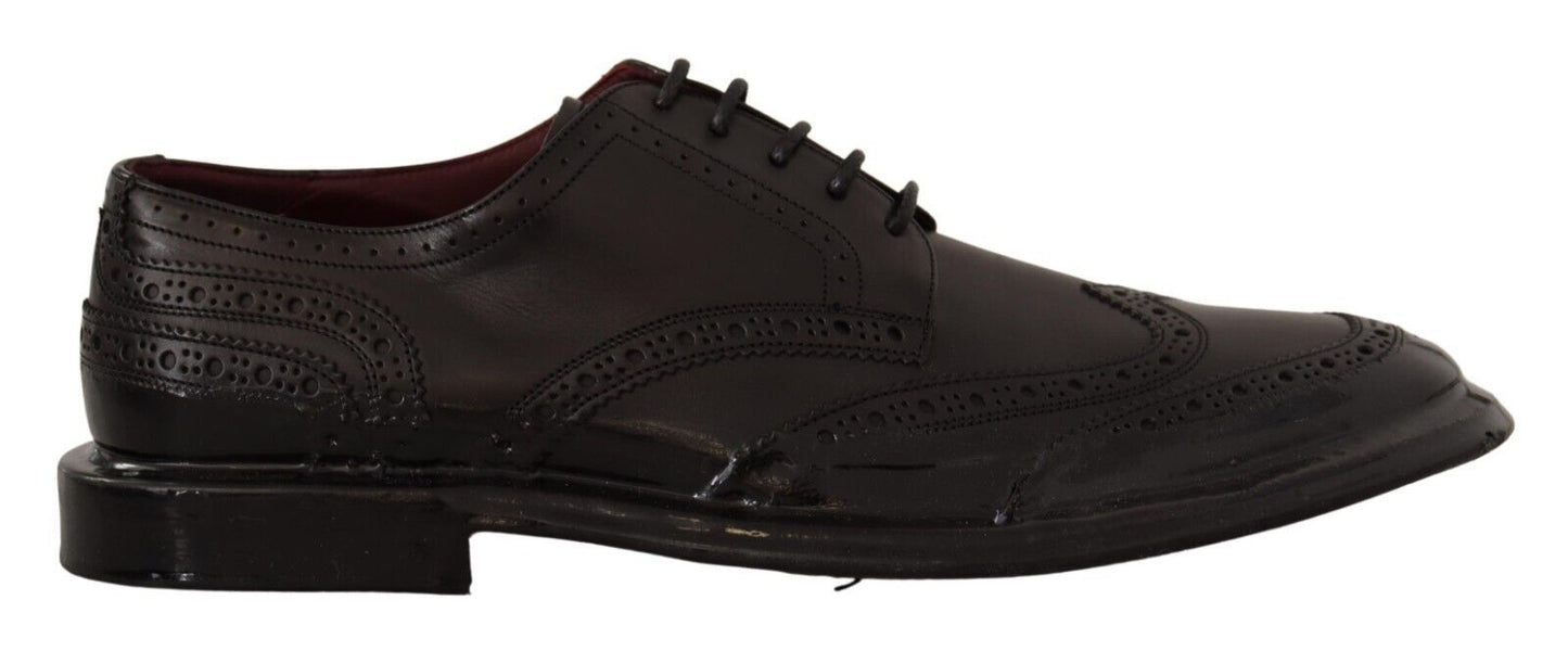 Derby Oxford elegante de piel de becerro con punta de ala