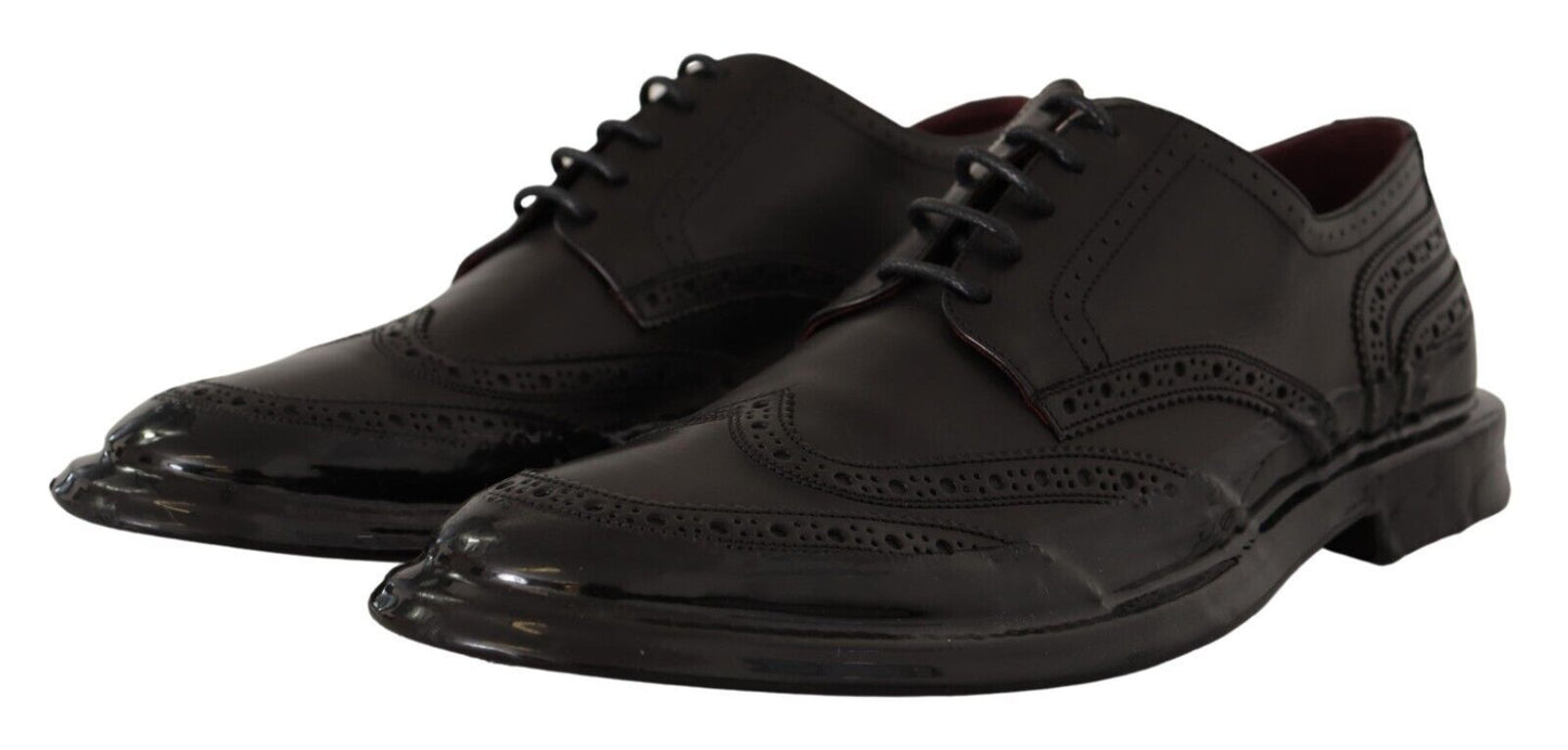 Derby Oxford elegante de piel de becerro con punta de ala