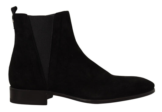 Elegantes botas Chelsea de ante y piel