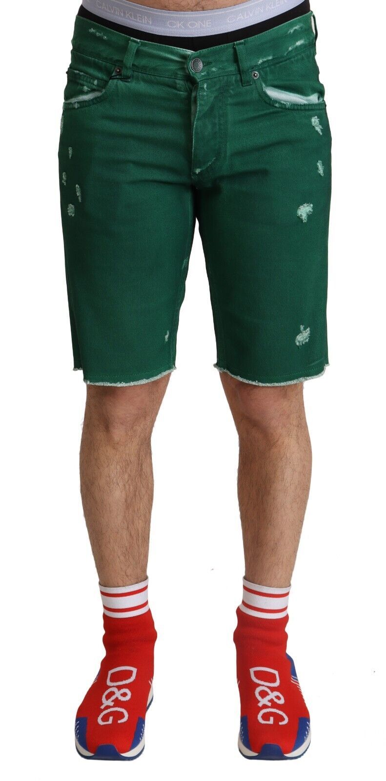 Bermudas de mezclilla verde chic