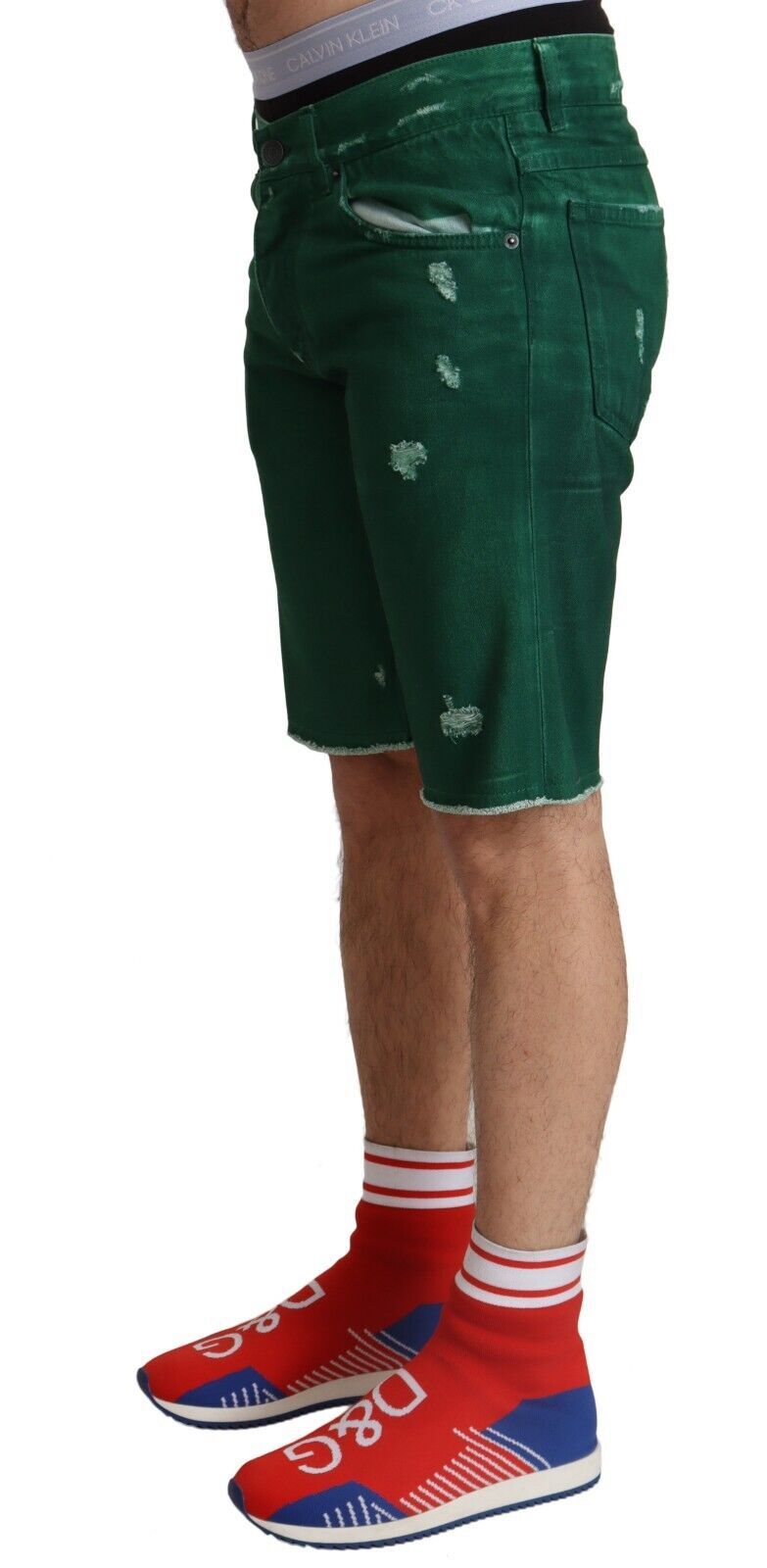 Bermudas de mezclilla verde chic