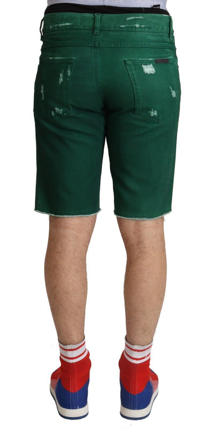 Bermudas de mezclilla verde chic