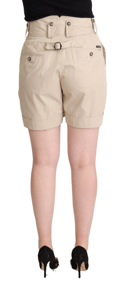 Pantalones cortos cargo beige de cintura alta