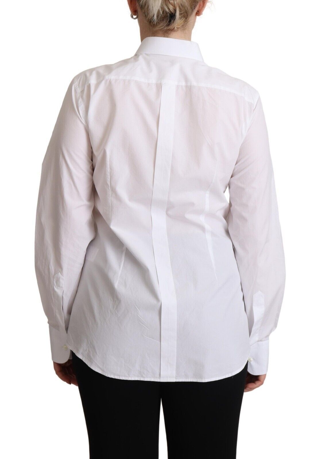 Elegante camisa de vestir de popelina blanca