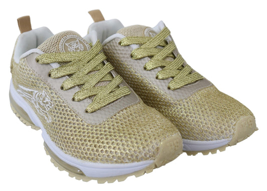 Zapatillas deportivas exquisitas de poliéster dorado