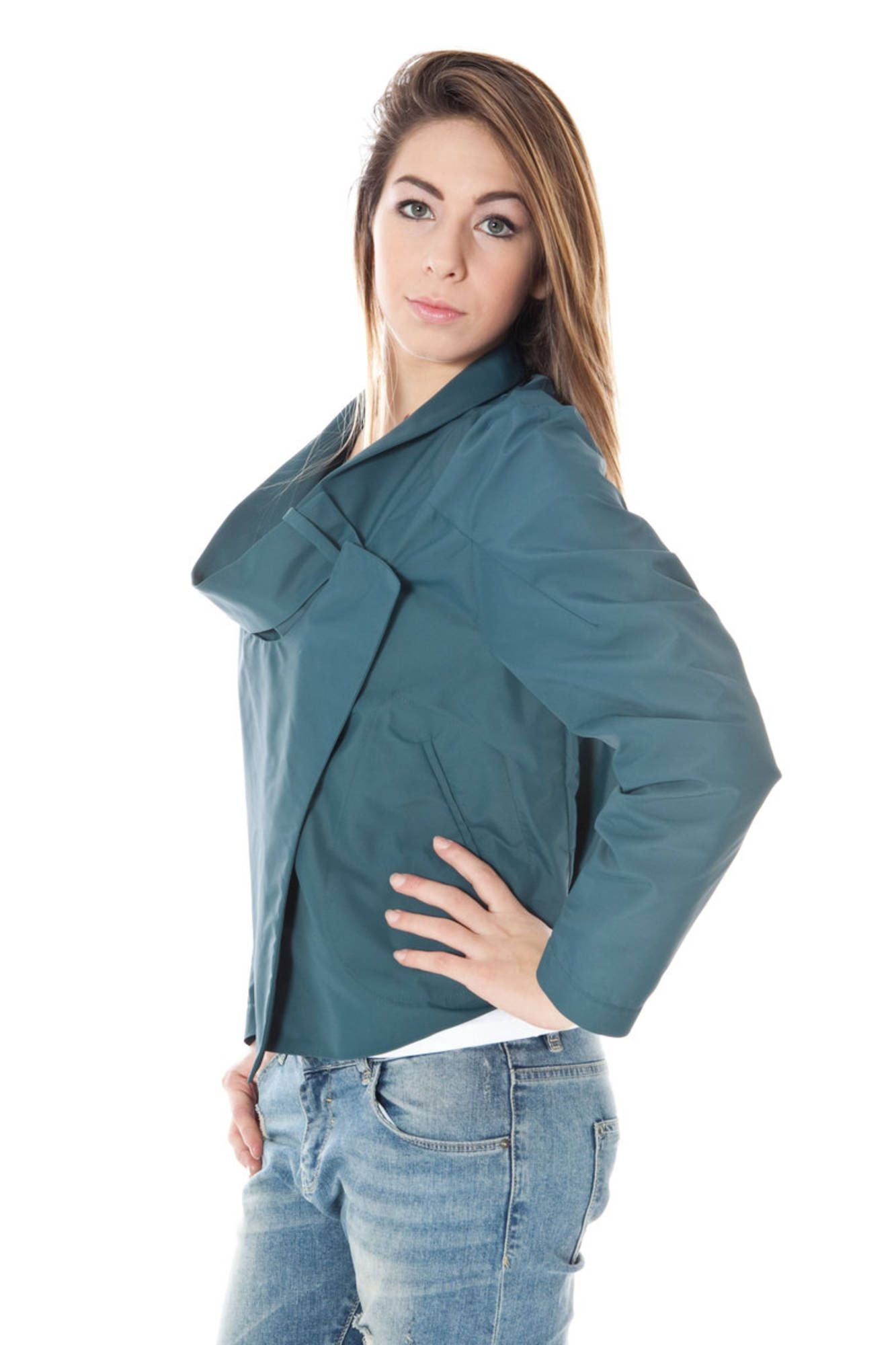 Chaqueta de mujer de poliamida verde