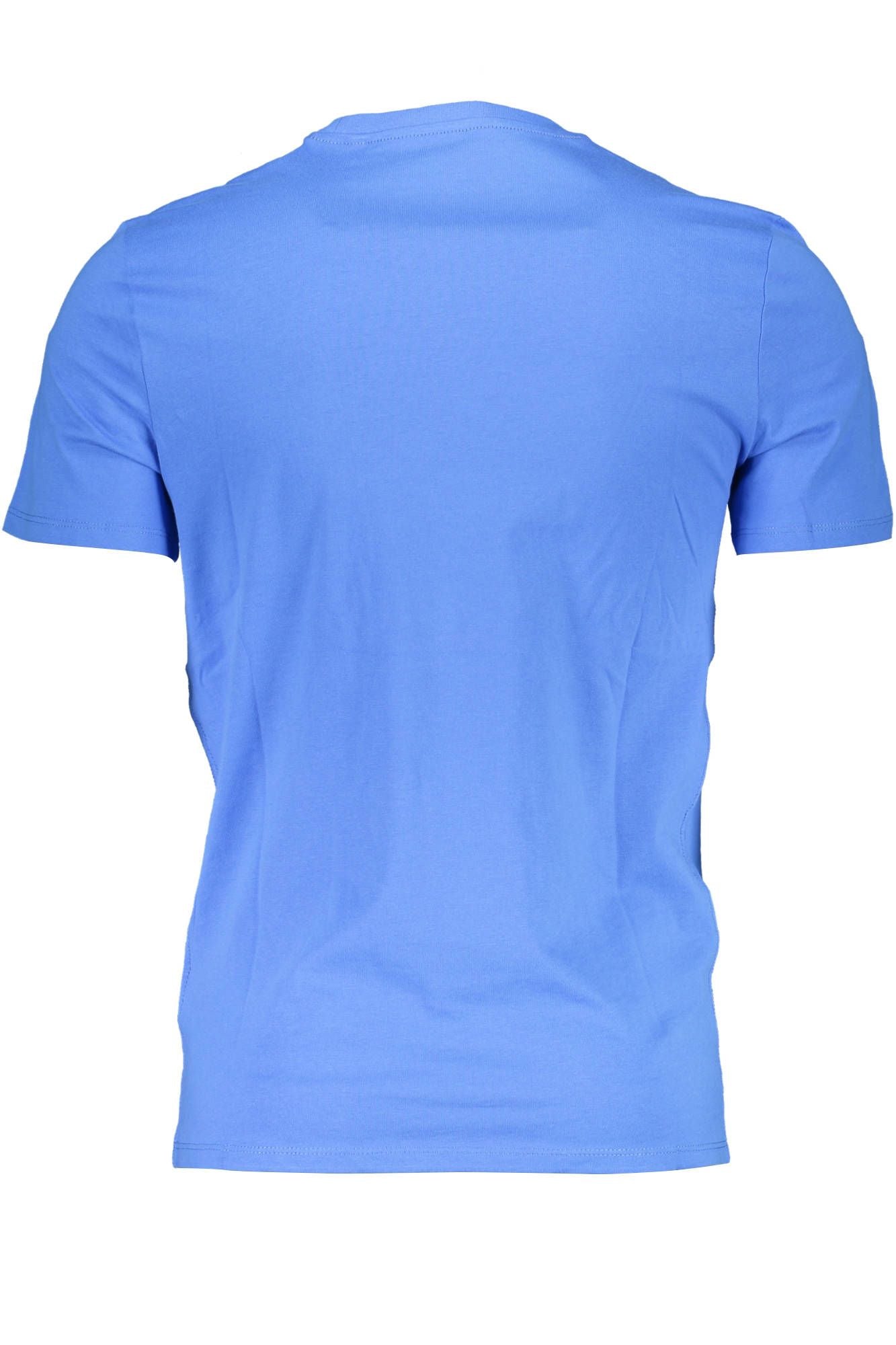 Blue Cotton Men T-Shirt