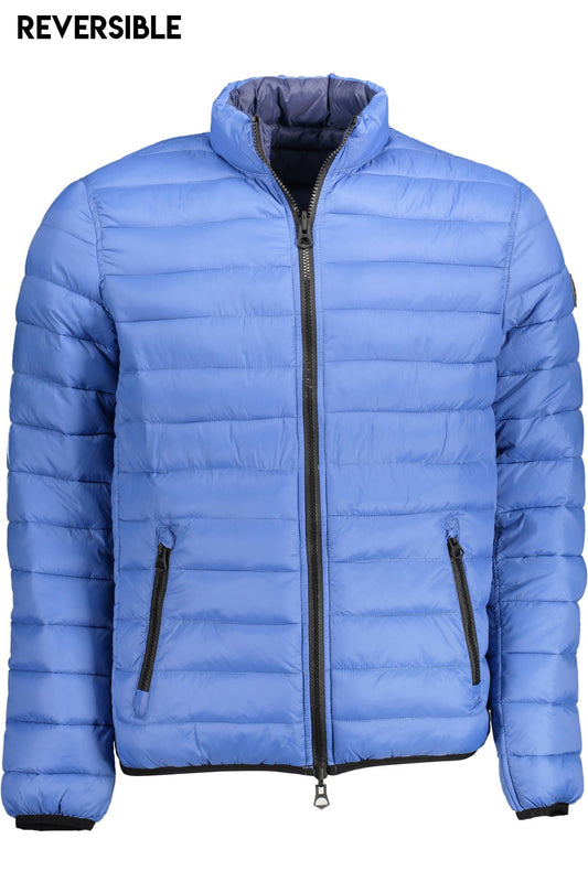 Blue Nylon Men Jacket