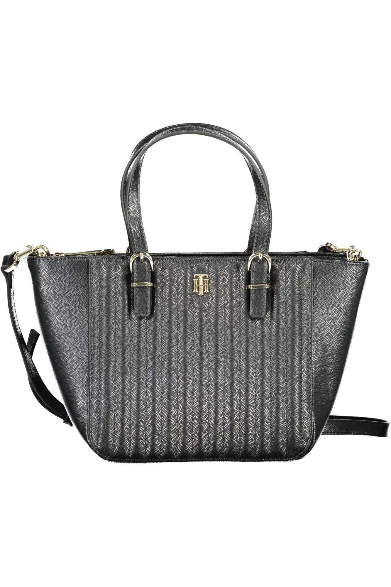 Bolso de mano de mujer de polietileno negro