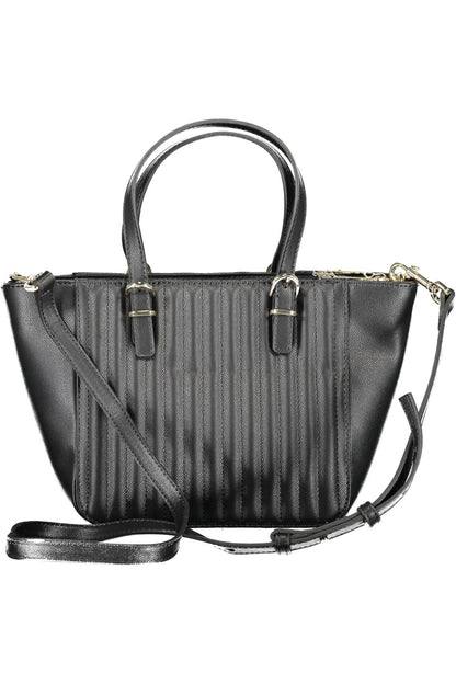 Bolso de mano de mujer de polietileno negro