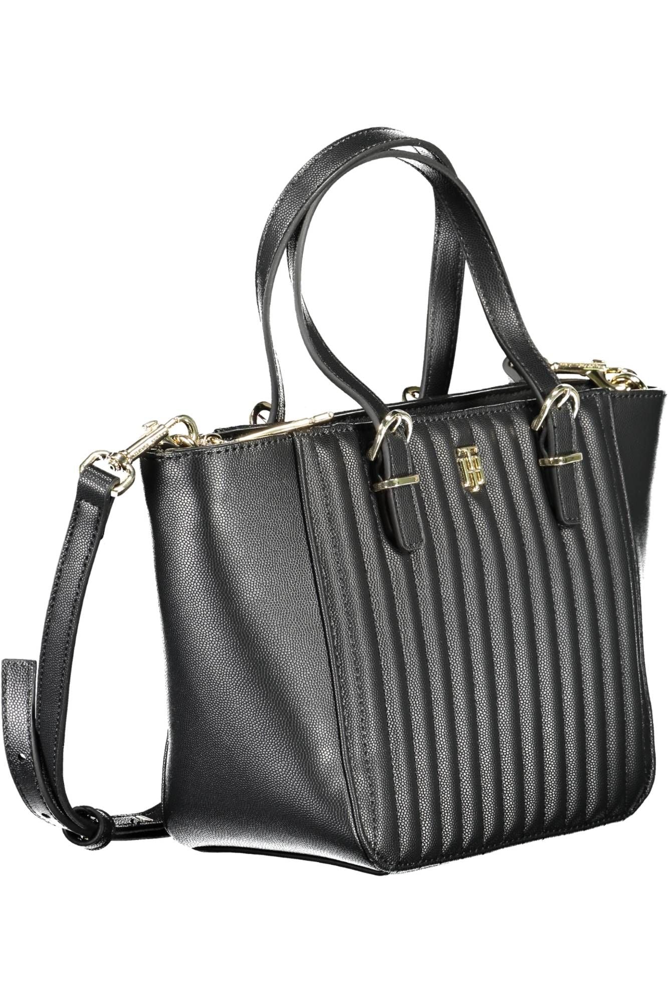 Bolso de mano de mujer de polietileno negro