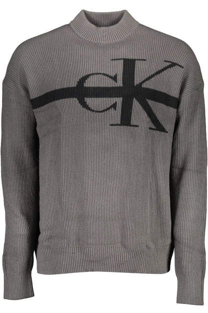 Gray Cotton Men Sweater