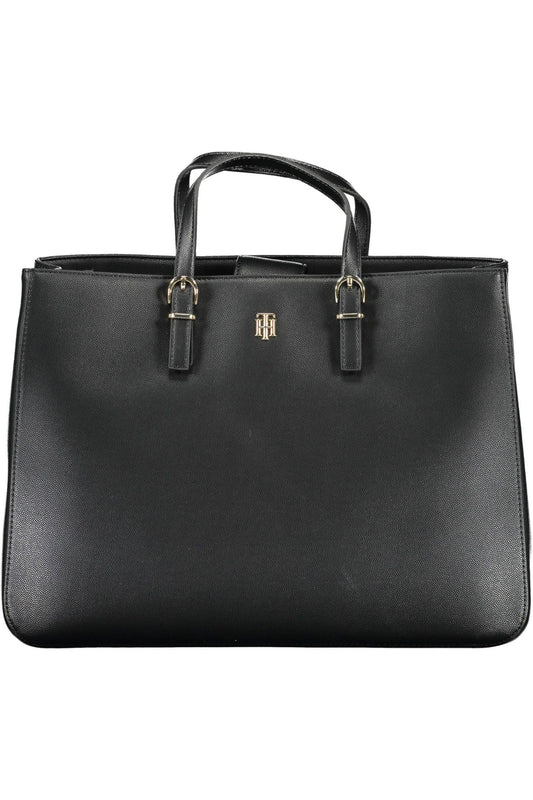 Bolso de mano de mujer de polietileno negro