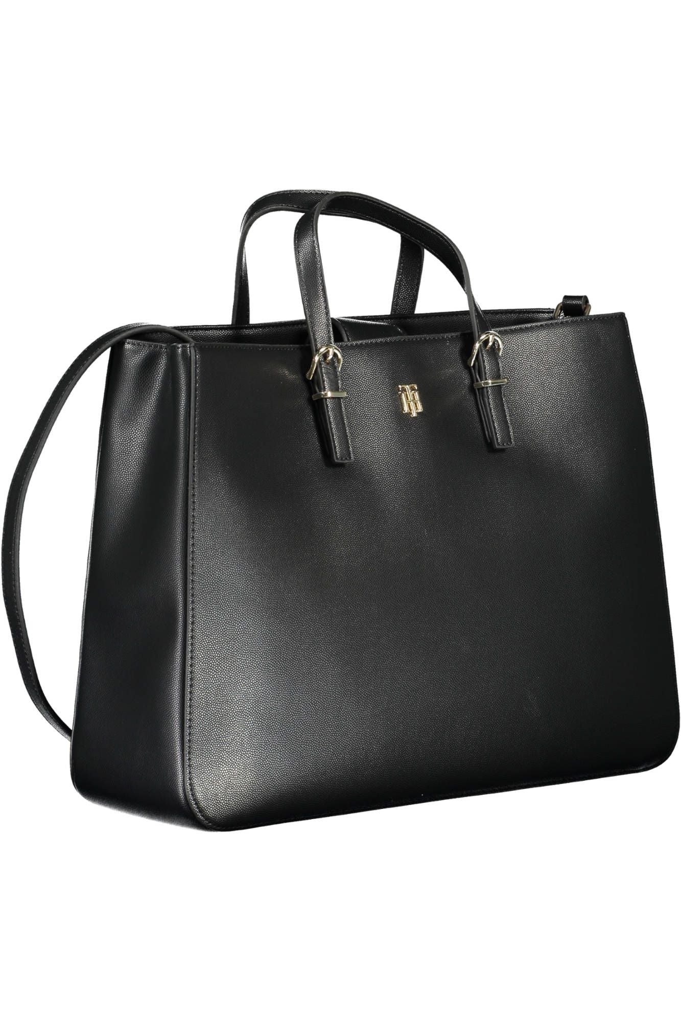 Bolso de mano de mujer de polietileno negro