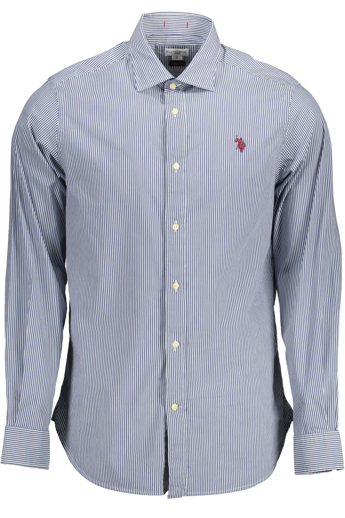 Camisa azul de algodón para hombre