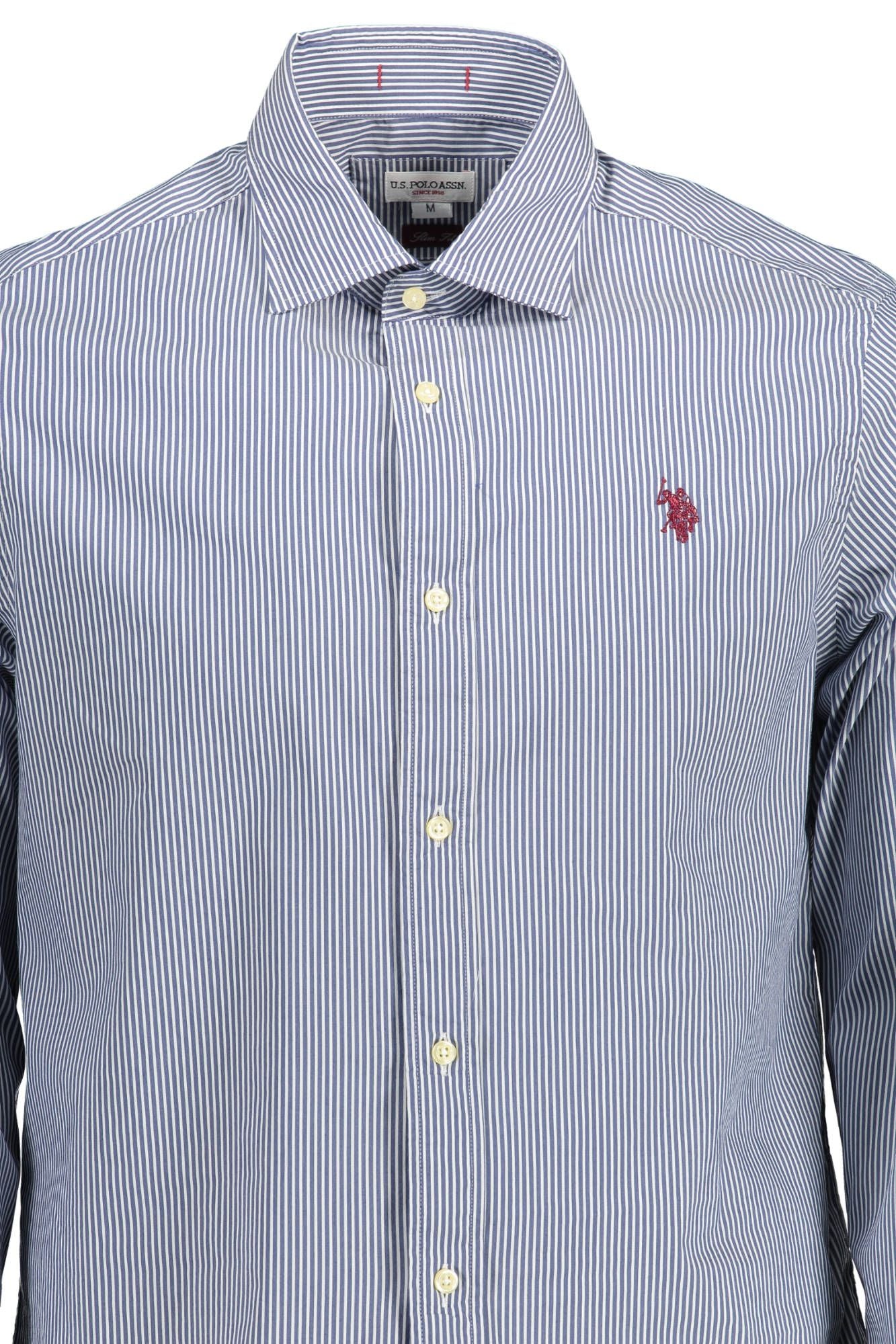 Camisa azul de algodón para hombre