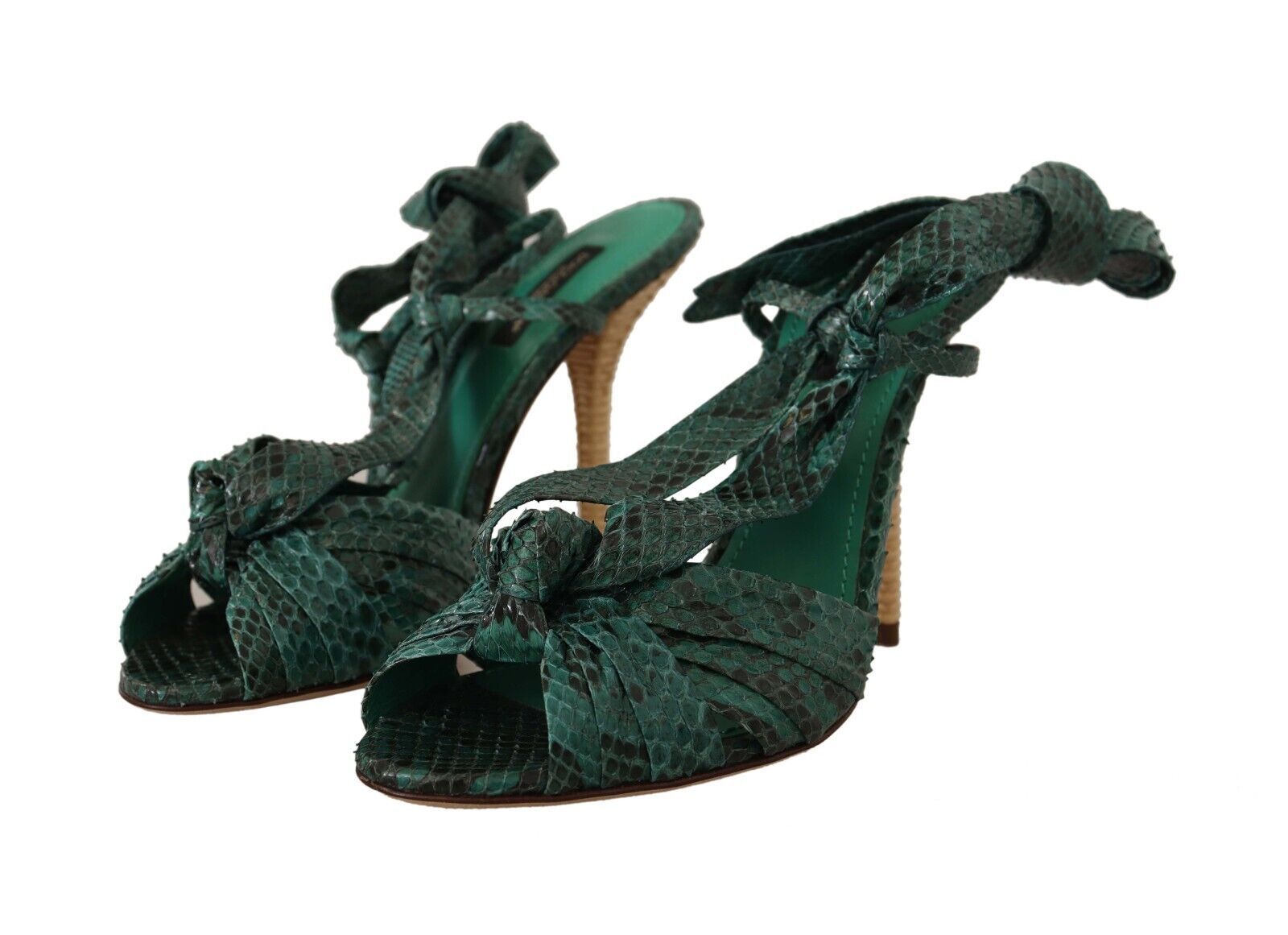 Emerald Exotic Leather Heeled Sandals