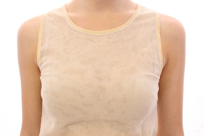 Elegant Beige Tank Top Blouse