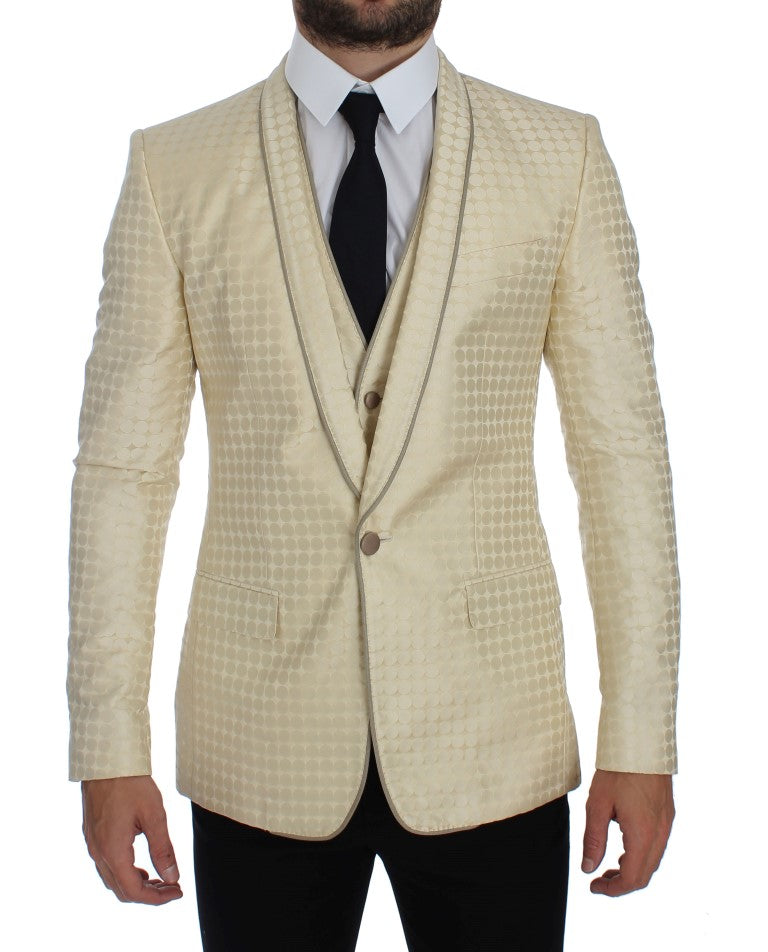 Blazer y chaleco sofisticados con lunares en beige