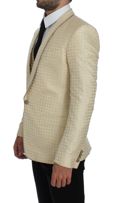 Blazer y chaleco sofisticados con lunares en beige