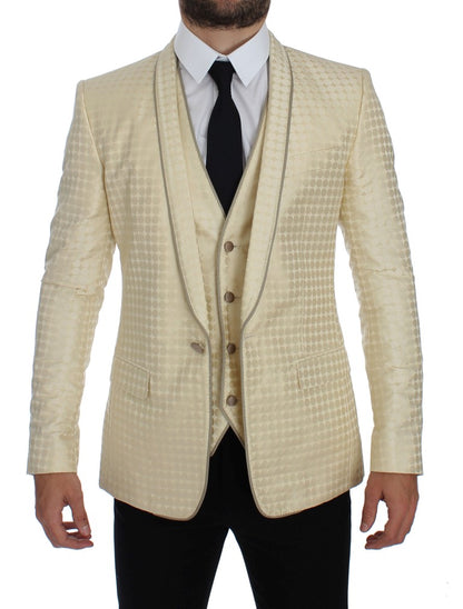 Blazer y chaleco sofisticados con lunares en beige