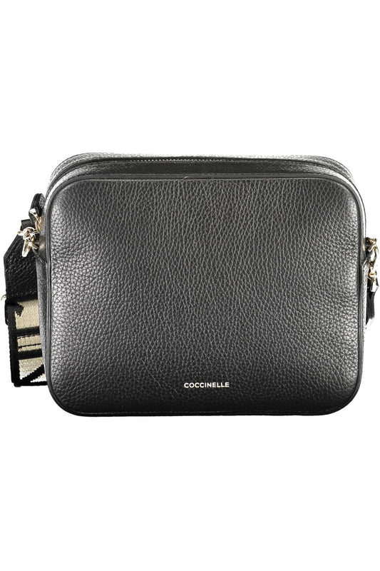 Bolso de cuero negro para mujer